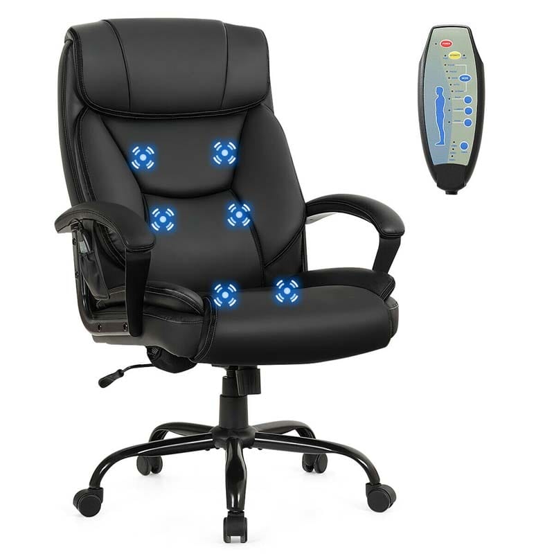 500 LBS Big & Tall Office Chair Massage Executive Chair PU Leather High Back Computer Desk Chair