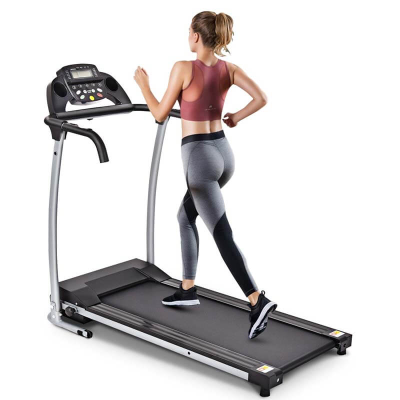 Electric Folding Treadmill, Fitness Compact Running Machine with 12 Preset Programs LCD Monitor