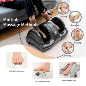 Electric Shiatsu Foot Massager with High-Intensity Rollers, Machine Massage for Feet Leg Calf Ankle, Nerve Pain Therapy