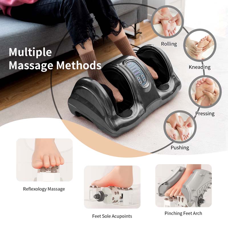 Electric Shiatsu Foot Massager with High-Intensity Rollers, Machine Massage for Feet Leg Calf Ankle, Nerve Pain Therapy