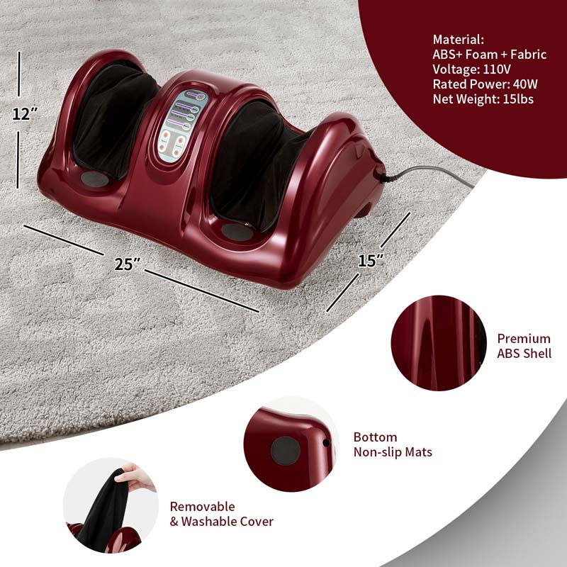 Electric Shiatsu Foot Massager with High-Intensity Rollers, Machine Massage for Feet Leg Calf Ankle, Nerve Pain Therapy