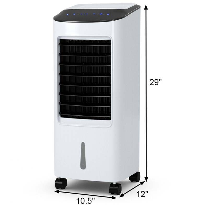 Portable Evaporative Cooler Fan Humidifier with Remote Control, 3 Speeds, 7.5H Timer, 7L Water Tank
