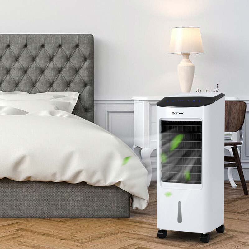 Portable Evaporative Cooler Fan Humidifier with Remote Control, 3 Speeds, 7.5H Timer, 7L Water Tank