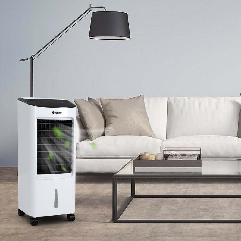 Portable Evaporative Cooler Fan Humidifier with Remote Control, 3 Speeds, 7.5H Timer, 7L Water Tank