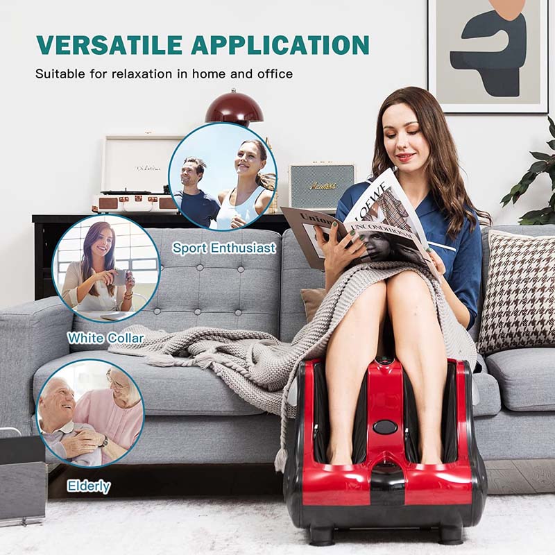 Foot Calf Leg Massager Machine with Heat, Electric Foot Massager, Shiatsu Rolling Vibration Deep Kneading Massage Therapy