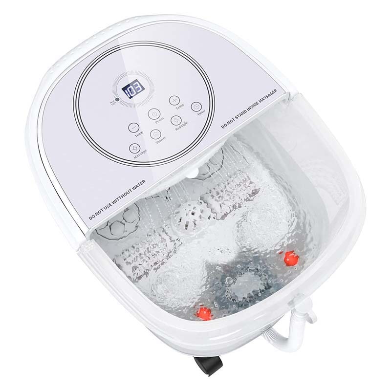 Foot Spa Bath Massager Pedicure Spa Tub with Heat, 2 Rollers, 4 Shiatsu Massagers, Temperature Control, Timer, 3-Angle Shower