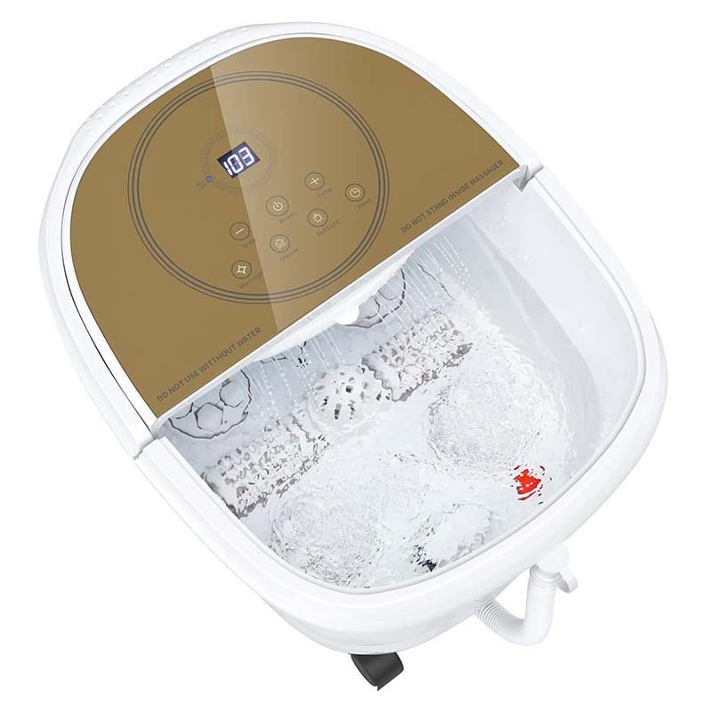 Foot Spa Bath Massager Pedicure Spa Tub with Heat, 2 Rollers, 4 Shiatsu Massagers, Temperature Control, Timer, 3-Angle Shower