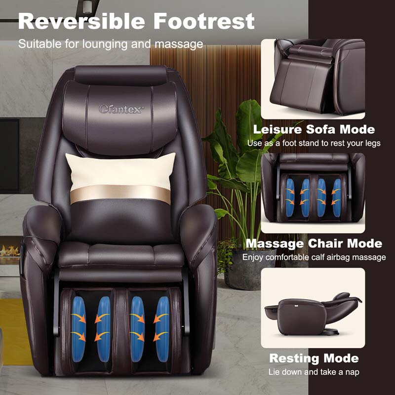 Full Body Zero Gravity Massage Chair SL Track Electric Massage Recliner with Heat, Pillow, Reversible Footrest & Automatic Shoulder Detection