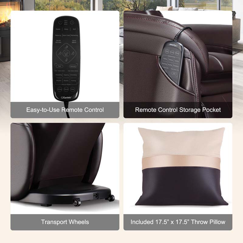 Full Body Zero Gravity Massage Chair SL Track Electric Massage Recliner with Heat, Pillow, Reversible Footrest & Automatic Shoulder Detection