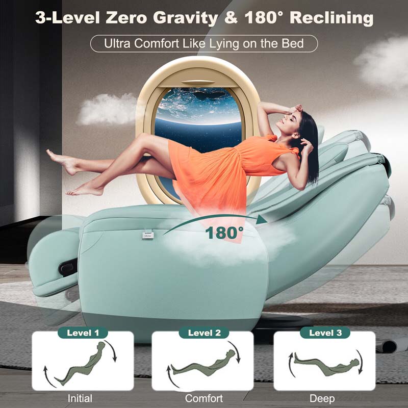 Full Body Zero Gravity Massage Chair SL Track Electric Massage Recliner with Heat, Pillow, Reversible Footrest & Automatic Shoulder Detection