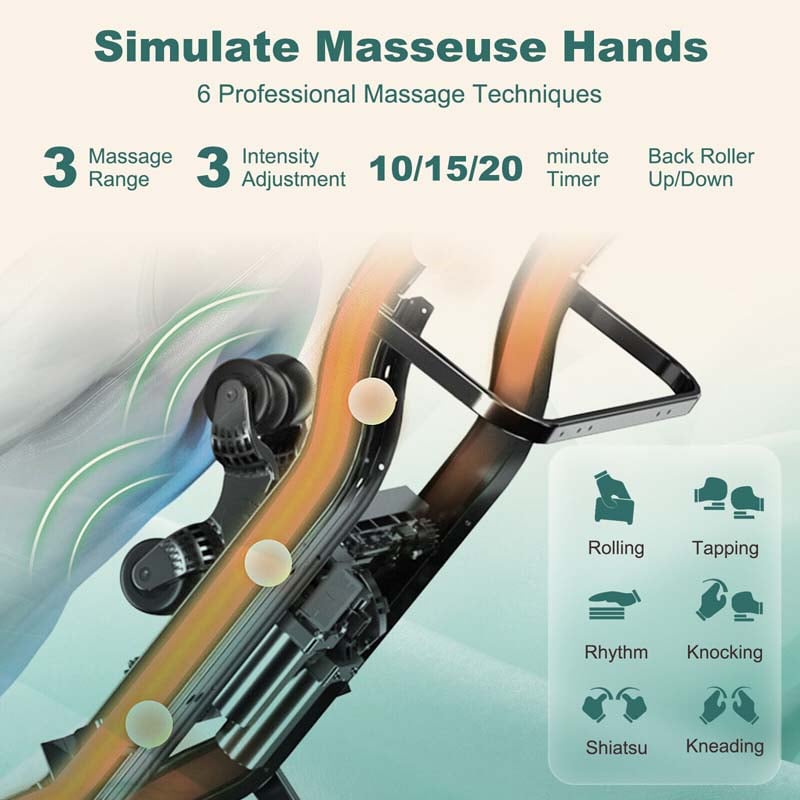 Full Body Zero Gravity Massage Chair SL Track Electric Massage Recliner with Heat, Pillow, Reversible Footrest & Automatic Shoulder Detection