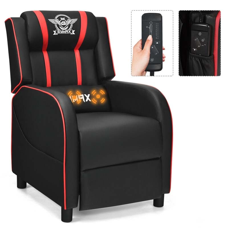 Massage Gaming Recliner Chair with Footrest, Racing Style Gaming Sofa, Lounge Sofa, PU Leather Single Sofa, Home Theater Seat