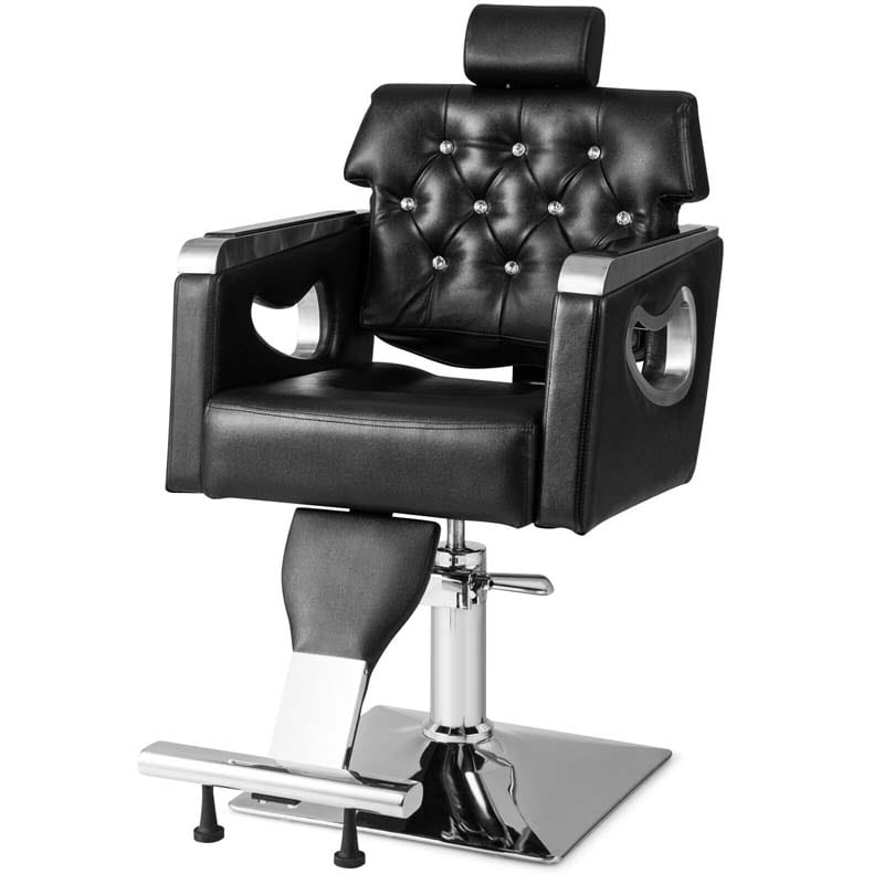 Modern Reclining Barber Chair, Adjustable Swivel Spa Makeup Tattoo Salon Chair, Hydraulic Hair Styling Chair