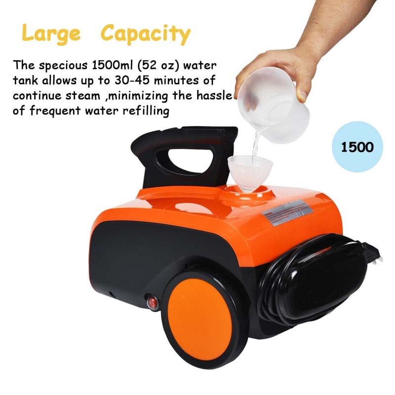 1500W Multipurpose Steam Cleaner, Heavy Duty Household Steamer Chemical-Free Floor Carpet Cleaning Machine with 1.5L Dual-Tank & 18 Accessories