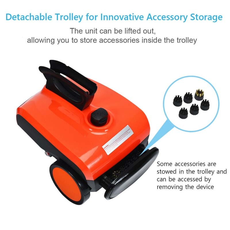 1500W Multipurpose Steam Cleaner, Heavy Duty Household Steamer Chemical-Free Floor Carpet Cleaning Machine with 1.5L Dual-Tank & 18 Accessories