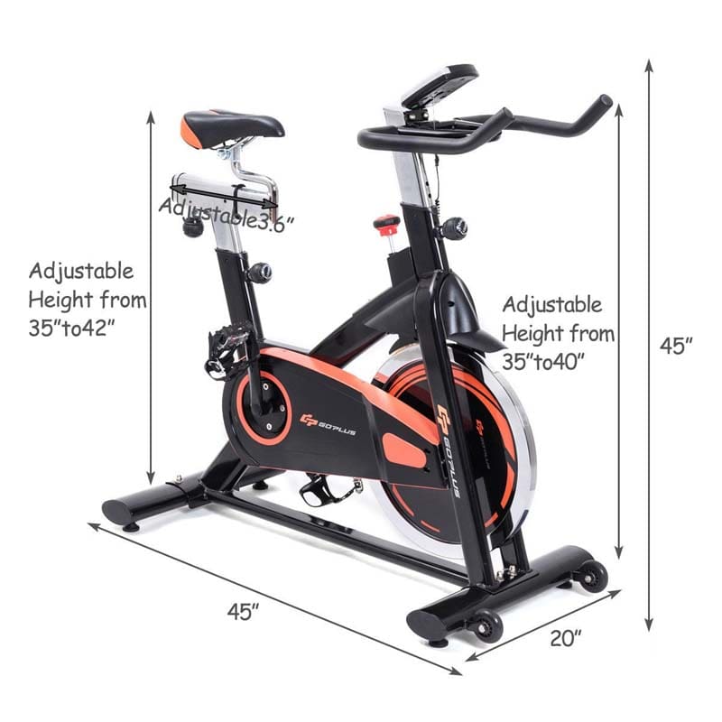 Indoor Aerobic Fitness Bike with Flywheel and LCD Screen