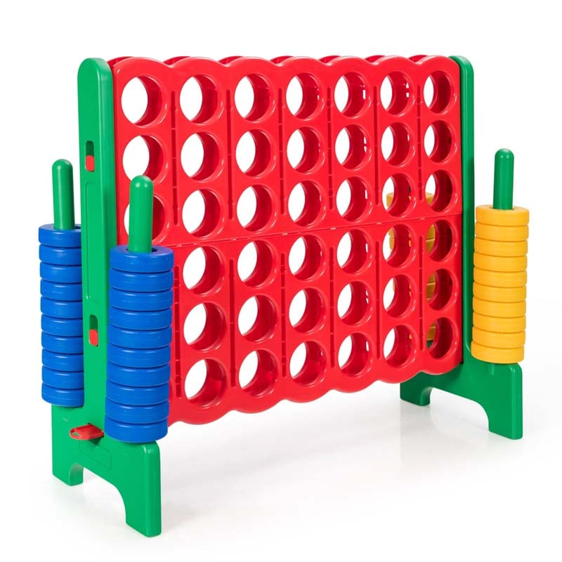 Giant 4-In-A-Row, Jumbo 4-to-Score Giant Game Set with 42 Jumbo Rings & Quick-Release Slider