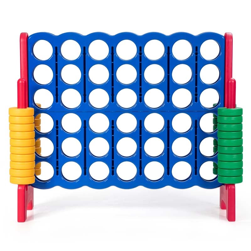 Giant 4-In-A-Row, Jumbo 4-to-Score Giant Game Set with 42 Jumbo Rings & Quick-Release Slider