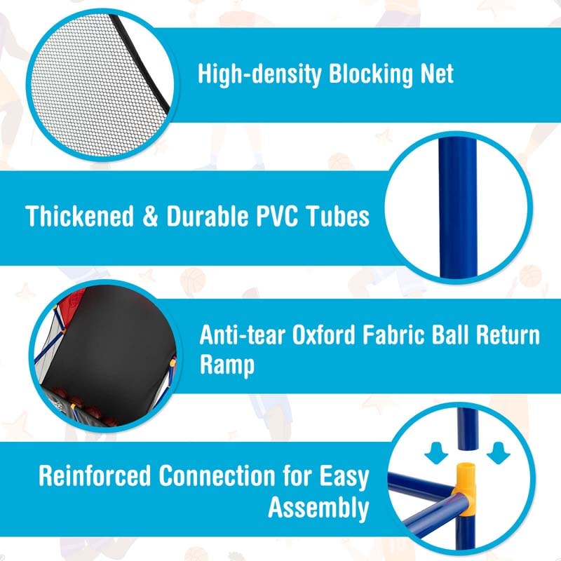 2 Player Basketball Arcade Game, Indoor Outdoor Dual Shot Basketball Hoop Game with 4 Balls & Ball Pump for Kids Ages 3+