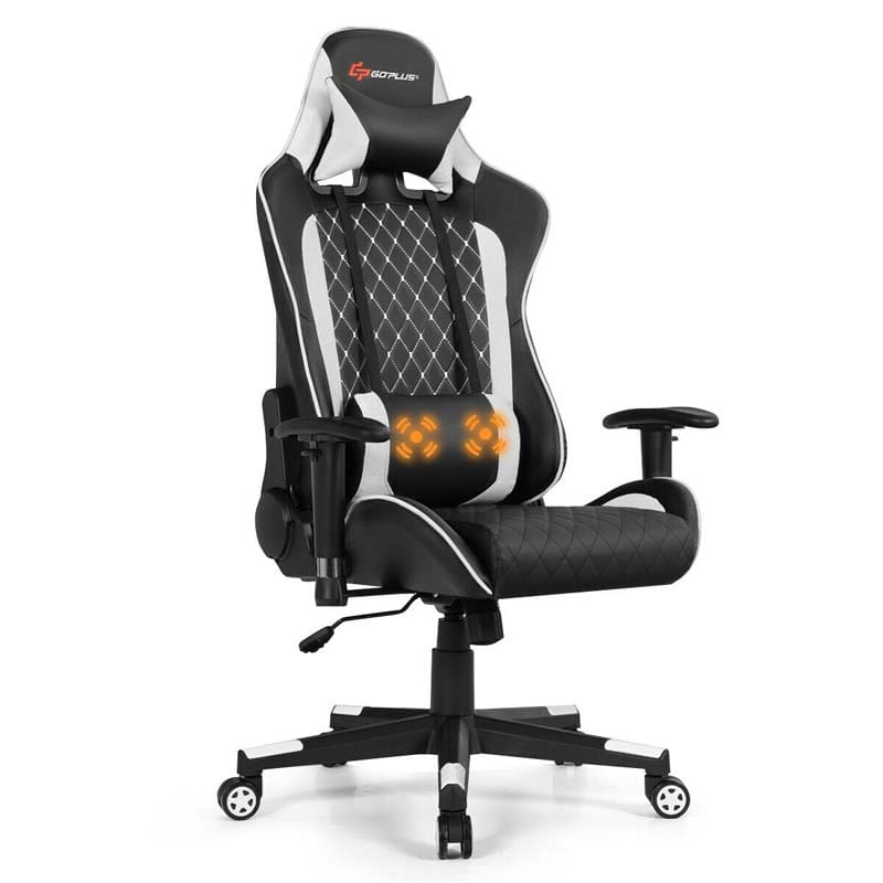 Massage Gaming Chair Recliner, Ergonomic High Back Full Adjustable Gamer Racing Chair Swivel Office Chair with Lumbar Support & Headrest