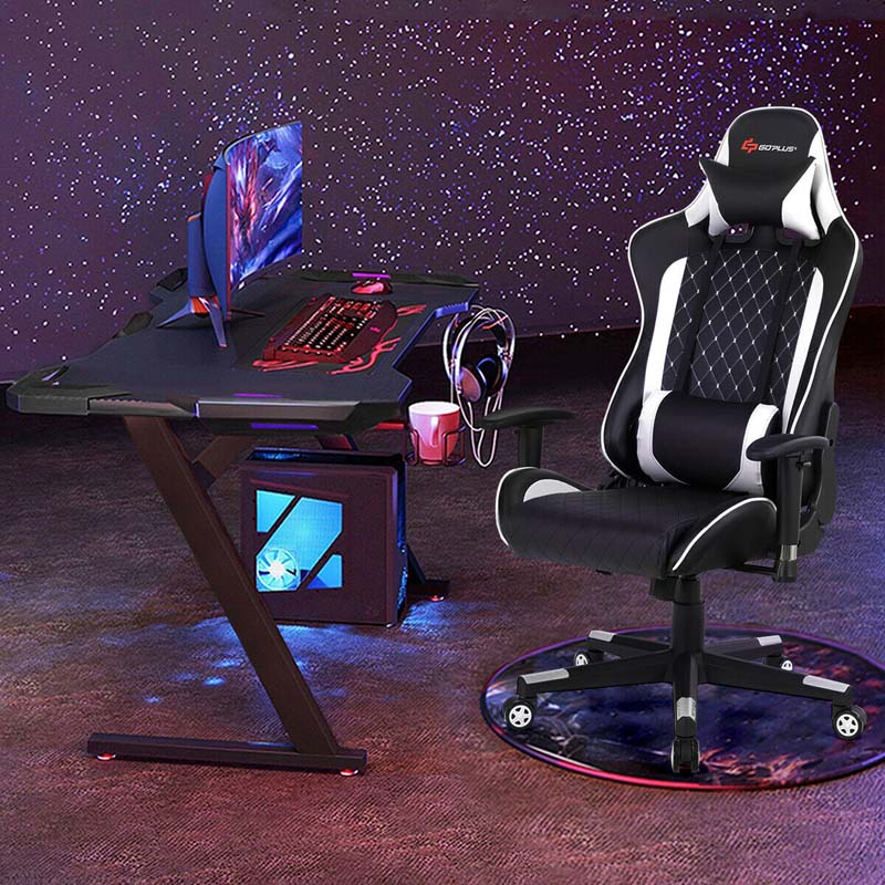 Massage Gaming Chair Recliner, Ergonomic High Back Full Adjustable Gamer Racing Chair Swivel Office Chair with Lumbar Support & Headrest