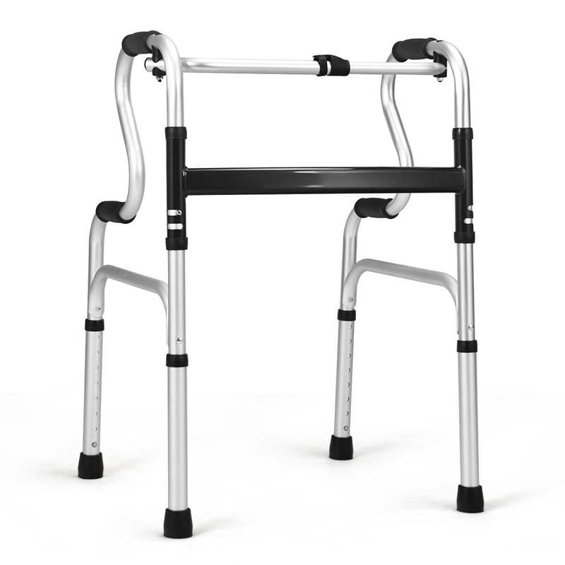 3-in-1 Stand-Assist Folding Walker, 400lbs Heavy Duty Walking Mobility Aid, Height Adjustable Narrow Drive Walker