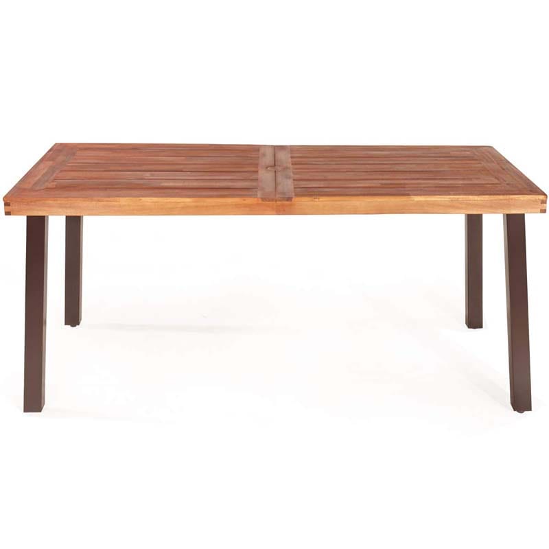 3 Pcs Rustic Acacia Wood Patio Dining Table Set with 2 Benches, Outdoor Picnic Table Bench Set with Umbrella Hole