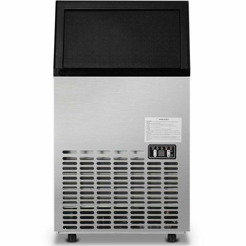 110LBS/24H Commercial Ice Maker, Freestanding Built-in Undercounter Ice Machine with 33LBS Storage Capacity & 24H Timer for Home Bar Restaurant