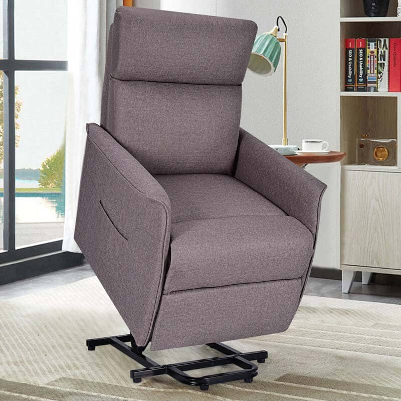 Power Lift Chair Recliner, Fabric Padded Massage Reclining Sofa, Elderly Lift Chair with Side Pocket, Remote Control