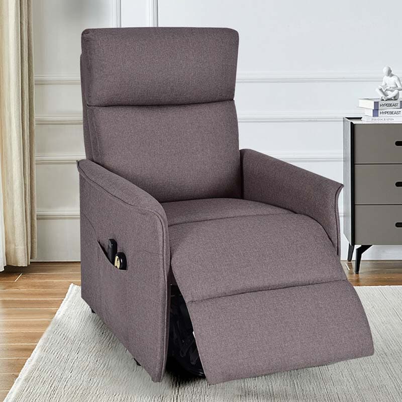 Power Lift Chair Recliner, Fabric Padded Massage Reclining Sofa, Elderly Lift Chair with Side Pocket, Remote Control