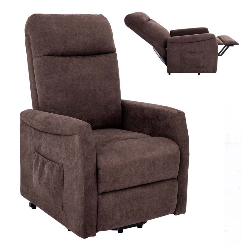 Fabric Power Lift Recliner Chair for Elderly, Electric Stand-Up Arm Chair with Remote, Adjustable Backrest, Side Pocket