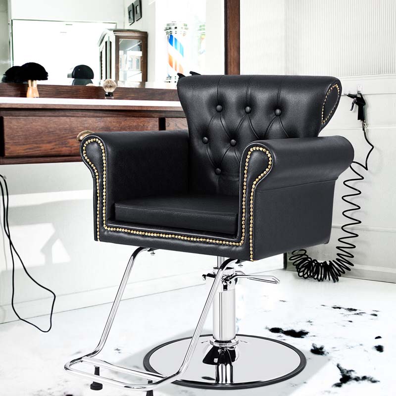 Retro Salon Chair for Hair Stylist, Adjustable Swivel Barber Chair Heavy Duty Hydraulic Spa Makeup Tattoo Chair