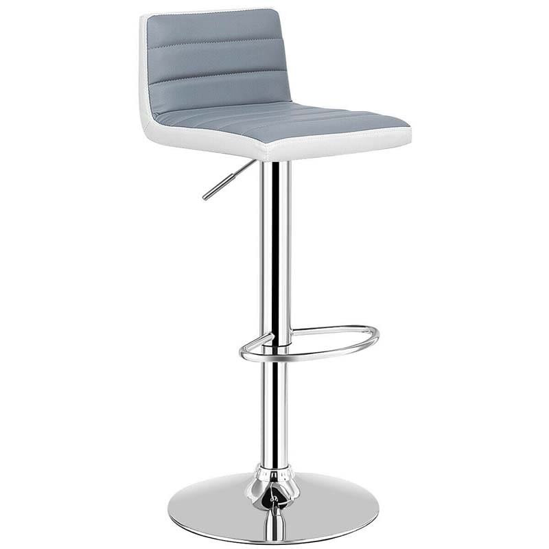 Adjustable Swivel Bar Stools Set of 2, PU Leather Counter Height Dining Chairs for Kitchen Pub Bistro