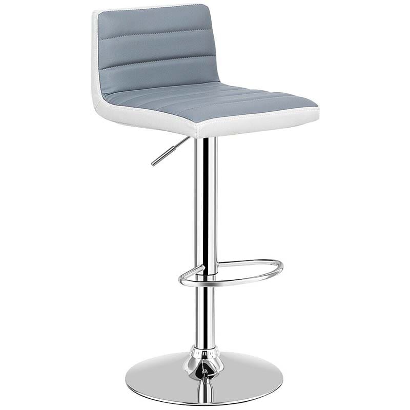 Adjustable Swivel Bar Stools Set of 2, PU Leather Counter Height Dining Chairs for Kitchen Pub Bistro