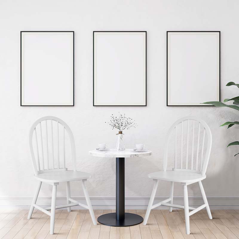 2Pcs Vintage Wood Windsor Dining Side Chairs with Spindle Back, French Country Armless Kitchen Chairs