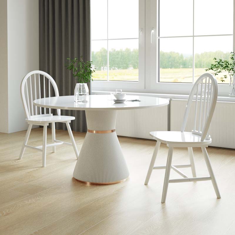 2Pcs Vintage Wood Windsor Dining Side Chairs with Spindle Back, French Country Armless Kitchen Chairs