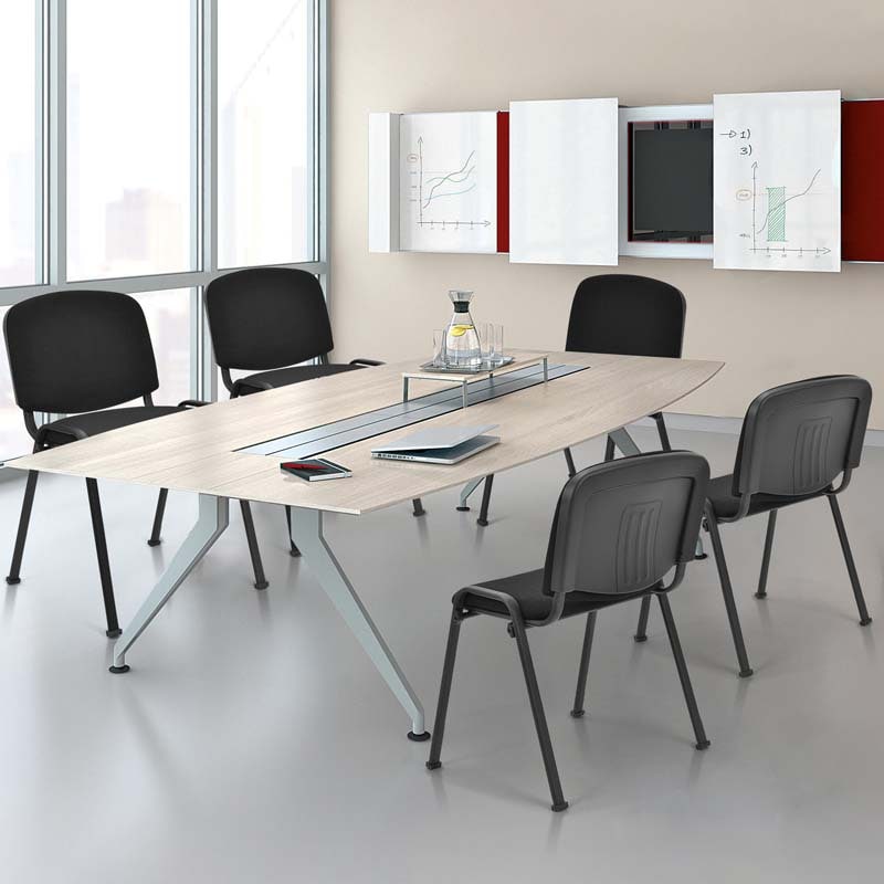 Set of 5 Stackable Conference Chairs with Ergonomic Upholstered Seat & Metal Frame, Modern Office Guest Chairs for Waiting Reception Rooms