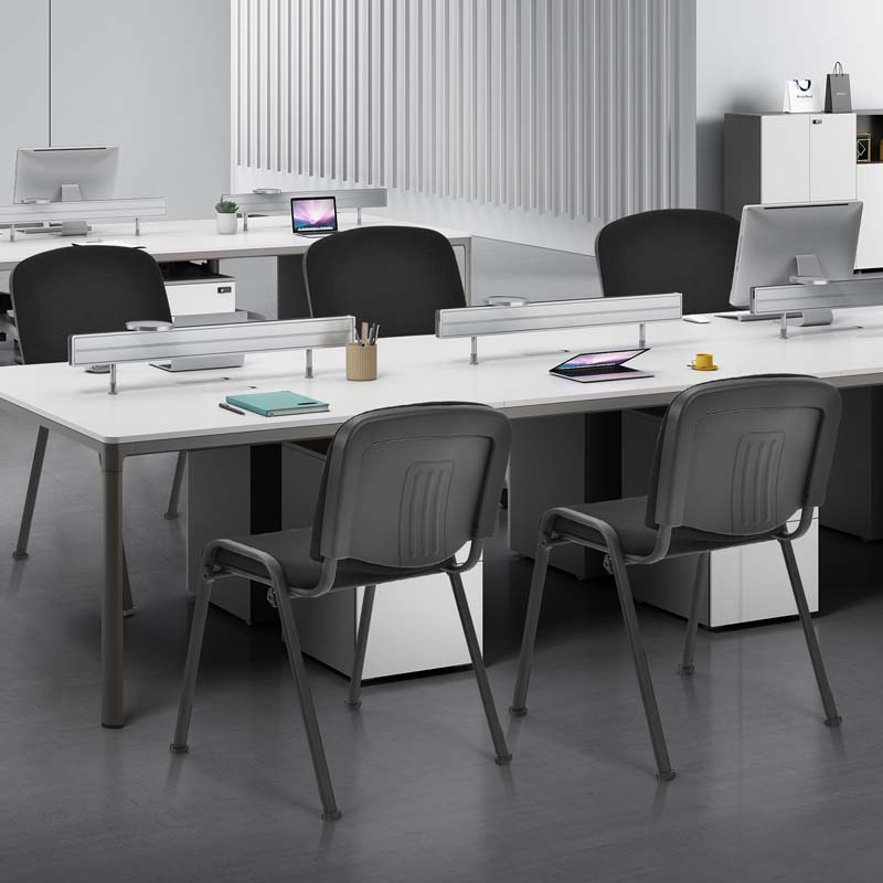 Set of 5 Stackable Conference Chairs with Ergonomic Upholstered Seat & Metal Frame, Modern Office Guest Chairs for Waiting Reception Rooms
