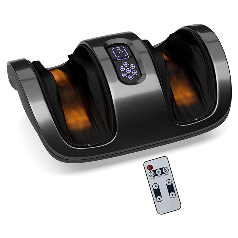 Shiatsu Foot Massager with Heat & Remote, Kneading & Rolling Feet/Leg/Calf/Arm/Ankle Electric Massage Machince