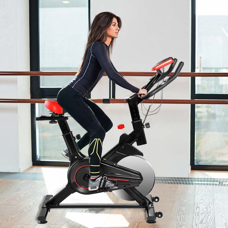 Indoor Stationary Exercise Bike with Heart Rate Sensor