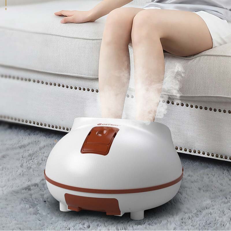 Steam Foot Spa Bath Massager, Foot Sauna Massage Machine with 3 Heat Levels, Pedicure Massage Rollers, Timing Function