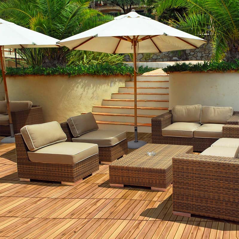 27PCS 12"x12" Acacia Wood Interlocking Deck Tiles, 27 Sq.Ft Waterproof Flooring Patio Pavers for Indoor Outdoor, Tool-Free Assembly
