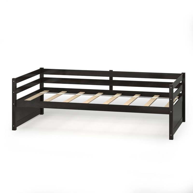 Twin Daybed with Trundle, Wooden Trundle Platform Bed Frame with Wood Slat Support for Guest, Kids & Living Rooms, No Box Spring Needed