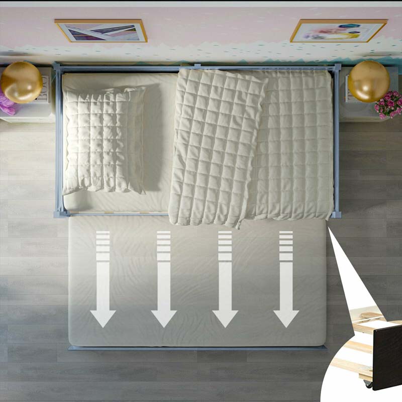 Twin Daybed with Trundle, Wooden Trundle Platform Bed Frame with Wood Slat Support for Guest, Kids & Living Rooms, No Box Spring Needed