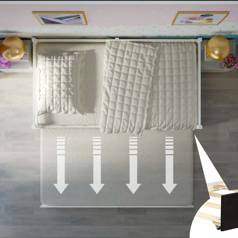 Twin Daybed with Trundle, Wooden Trundle Platform Bed Frame with Wood Slat Support for Guest, Kids & Living Rooms, No Box Spring Needed