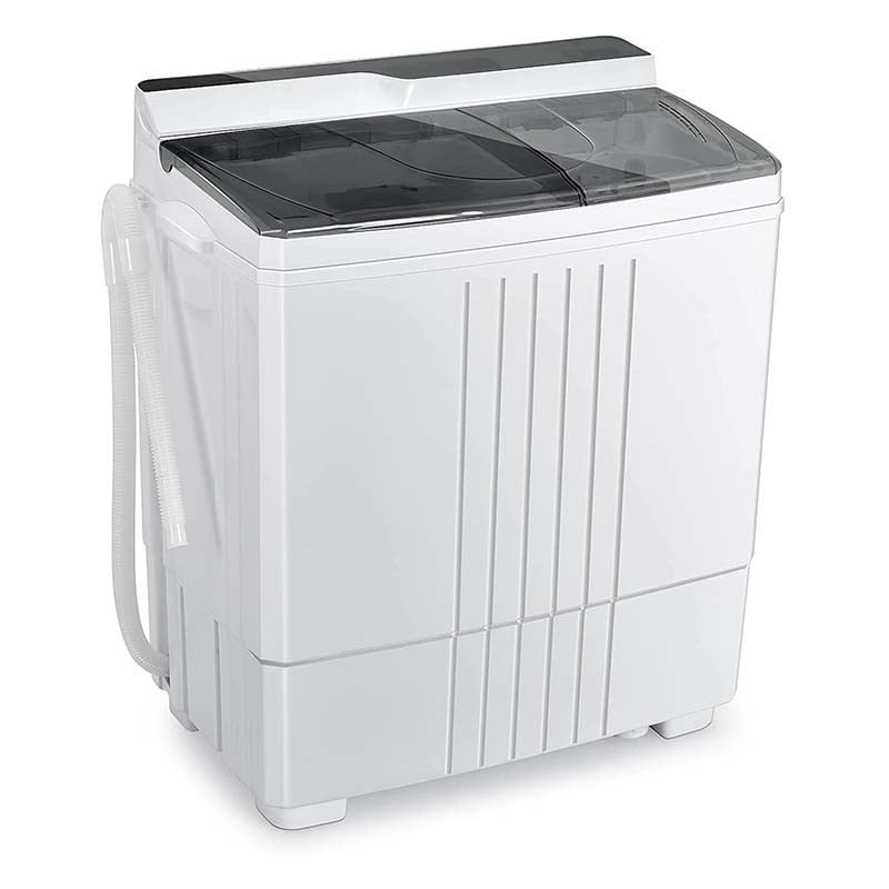 21 LBS Portable Washing Machine with Drain Pump, Twin Tub Top Load Washer Spin Dryer Combo for RV Apartment