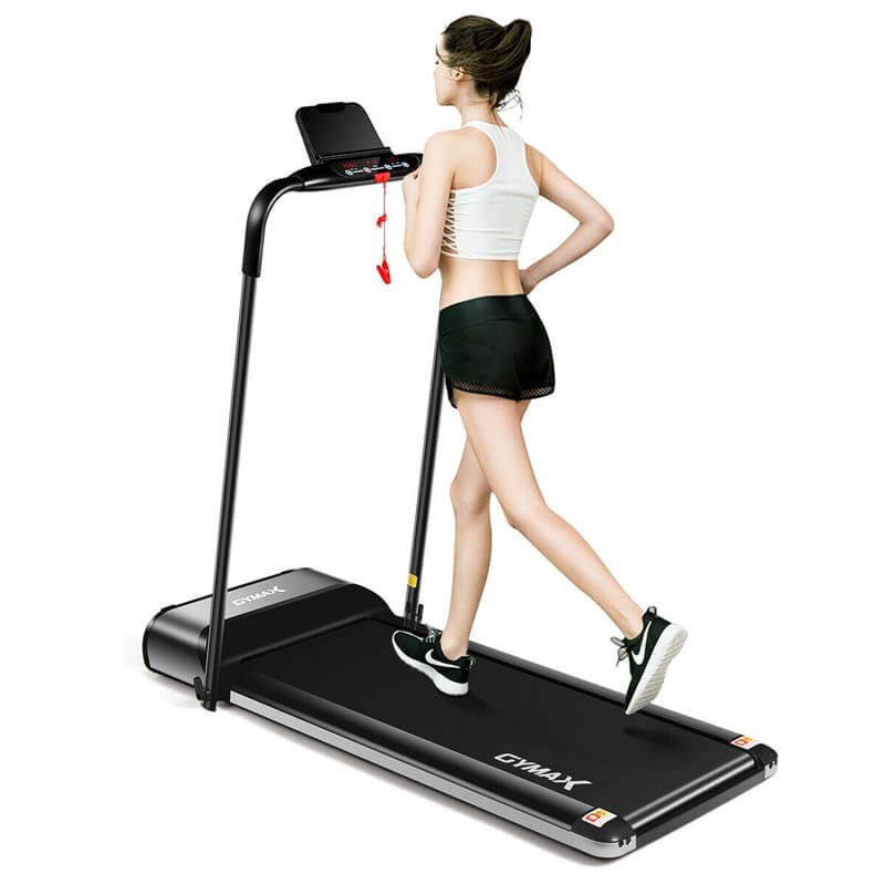 Ultra-thin Folding Treadmill, Compact Electric Motorized Exercise Running Machine with LCD Monitor Low Noise