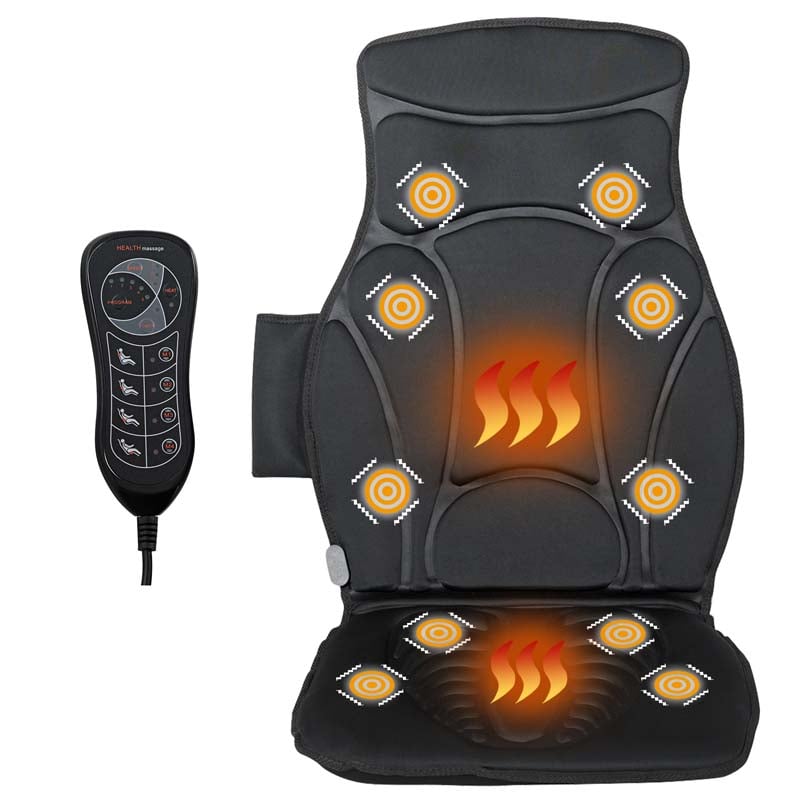 Electric Massage Chair Neck Back Massager Pad Heating Vibrating Massage  Cushion
