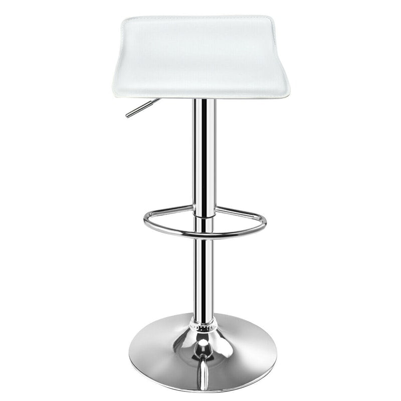Modern Swivel Bar Stools Set of 2, Adjustable Height PU Leather Backless Counter Stools Kitchen Dining Chairs for Home, Restaurant, Bar
