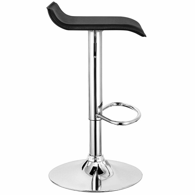 Modern Swivel Bar Stools Set of 2, Adjustable Height PU Leather Backless Counter Stools Kitchen Dining Chairs for Home, Restaurant, Bar